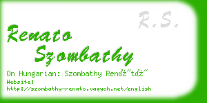 renato szombathy business card